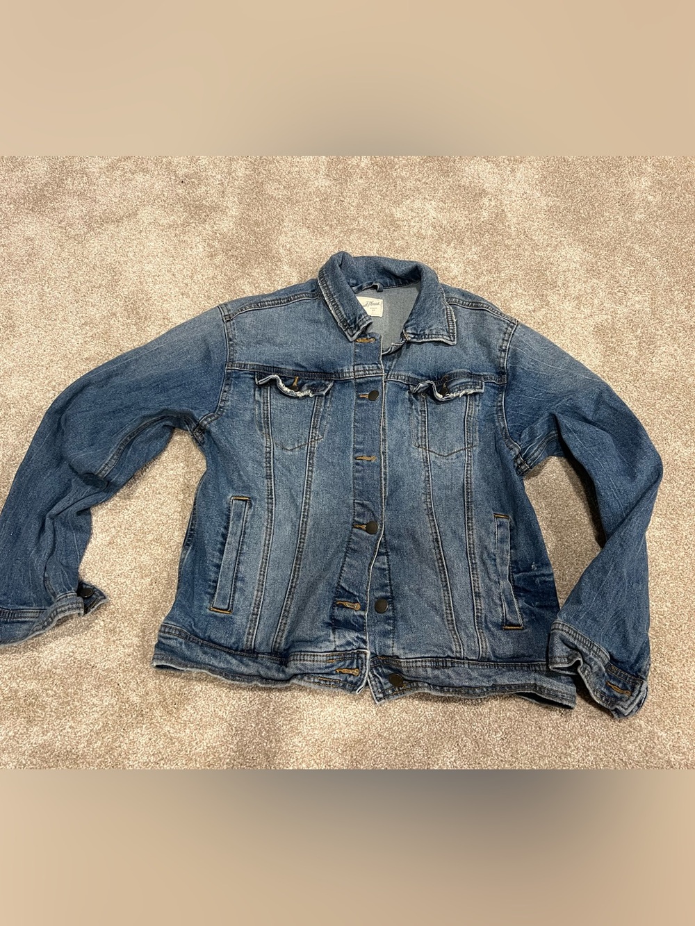 Universal Thread Light Blue Denim Jacket with Contrast Stitching